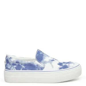 Steve Madden Blue & White Tie Dye Slip on Sneakers